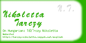 nikoletta tarczy business card